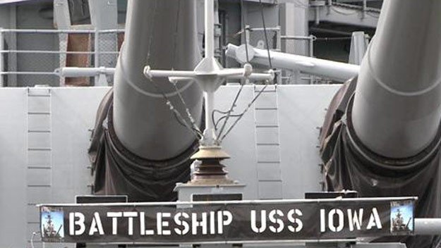 Historic Battleship In Port Of LA Getting Ready For Overnight Guests
