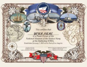 Surface Navy Museum Certificate