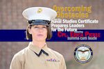 Cpl. Erica Pickle, of Birmingham, Alabama, poses for a graphic about earning her education and becoming summa cum laude from the Naval Studies Certificate at United States Naval Community College. During her graduation speech, Pickle compared her education to the obstacle course Marines use to develop their confidence and capabilities to overcome any challenge. “There are walls to scale, ropes to climb, barbed wire to low-crawl under,” she said, “but every graduate here, they put in the work, and they earned that Naval Studies Certificate.” To learn more about the Naval Studies Certificate program, or to find out more about the command nomination program, go to www.usncc.edu. The United States Naval Community College is the official community college for the Navy, Marine Corps, and Coast Guard. To get more information about the USNCC, go to www.usncc.edu. Click on the Apply Now link to become a part of the USNCC Pilot II program.
