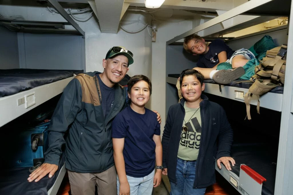 Family overnight on Battleship IOWA