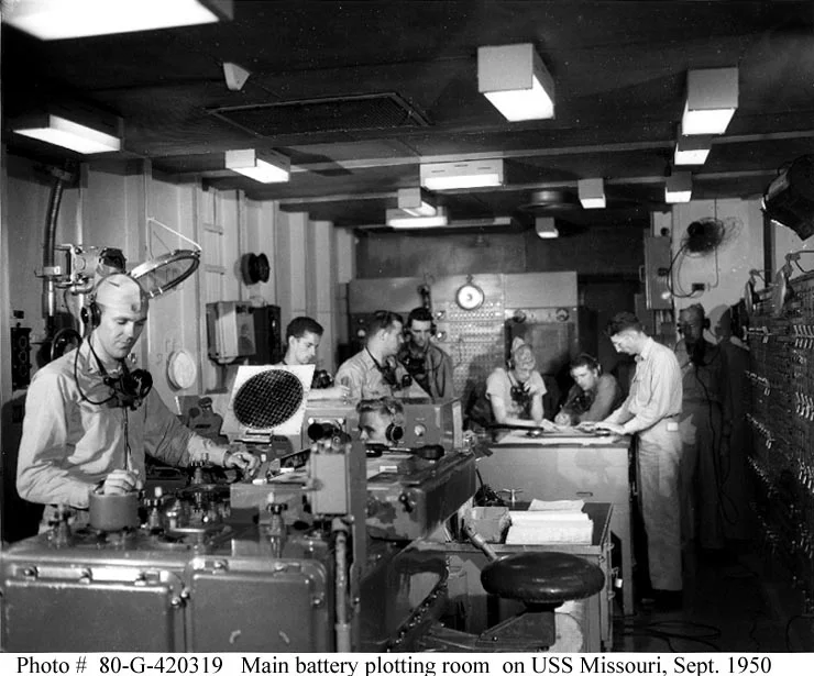Iowa_Class_Main_Battery_Plot Main battery plotting room on USS Missouri.